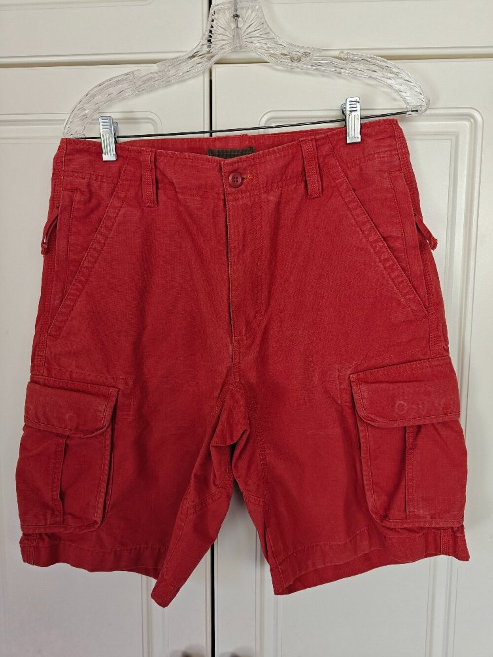 LL Bean Men's Orange Cargo Shorts, Size 31W